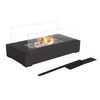 Hastings Home Bio Ethanol Ventless Fireplace, Tabletop Rectangular Real Flame Burning Indoor/Outdoor, Portable Heat 824003FRU